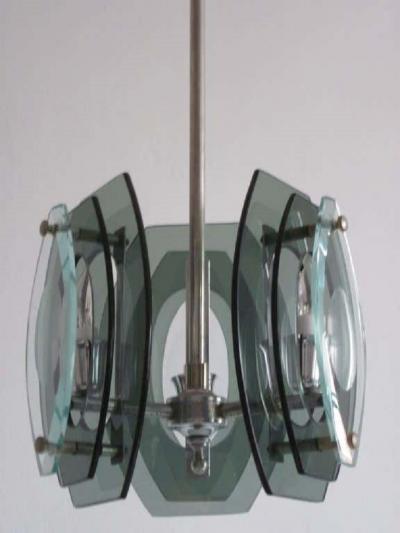 Max Ingrand Italian Mid Century Modern Glass Pendant Style of Max Ingrand for Fontana Arte
