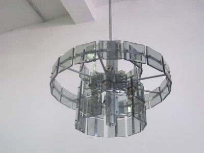 Max Ingrand Italian Midcentury Smoked Glass Chandelier Max Ingrand Fontana Arte Style