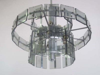 Max Ingrand Italian Midcentury Smoked Glass Chandelier Max Ingrand Fontana Arte Style