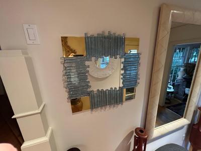 Max Ingrand Italian Modern Brass And Glass Mirror