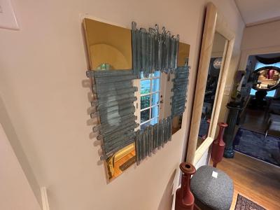 Max Ingrand Italian Modern Brass And Glass Mirror