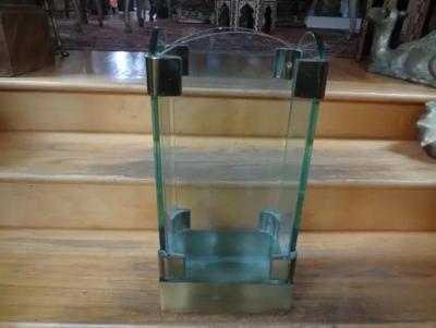 Max Ingrand Italian Modern Brass And Glass Umbrella Stand
