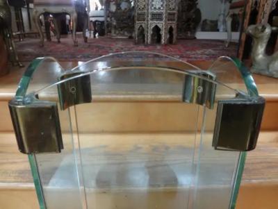 Max Ingrand Italian Modern Brass And Glass Umbrella Stand