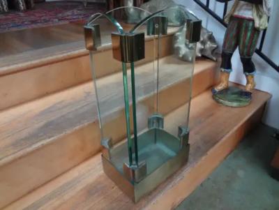 Max Ingrand Italian Modern Brass And Glass Umbrella Stand