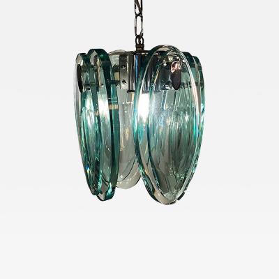 Max Ingrand Italian Modern Glass Polished Nickel Chandelier Max Ingrand for Fontana Arte