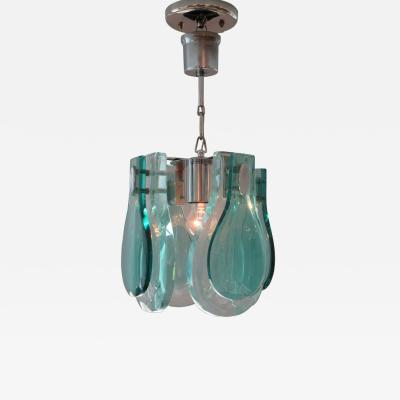 Max Ingrand Italian Modern Glass and Polished Nickel Chandelier Max Ingrand Fontana Arte