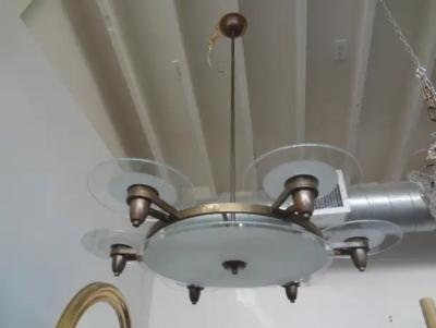 Max Ingrand Italian Pietro Chiesa for Fontana Arte Inspired Chandelier