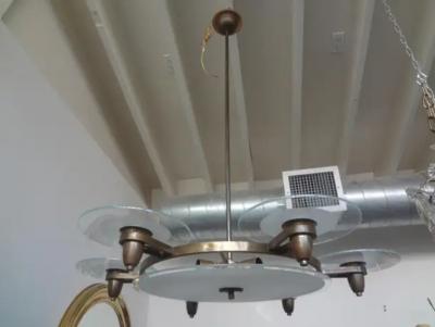 Max Ingrand Italian Pietro Chiesa for Fontana Arte Inspired Chandelier