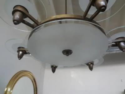 Max Ingrand Italian Pietro Chiesa for Fontana Arte Inspired Chandelier