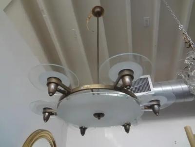 Max Ingrand Italian Pietro Chiesa for Fontana Arte Inspired Chandelier