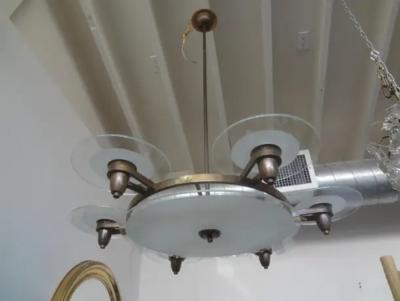 Max Ingrand Italian Pietro Chiesa for Fontana Arte Inspired Chandelier
