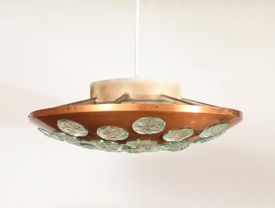 Max Ingrand Large Scale Saucer Pendant by Max Ingrand for Fontana Arte