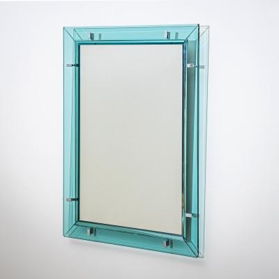 Max Ingrand Light Blue Wall Mirror by Max Ingrand for Fontana Arte Italy 1950s