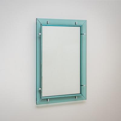 Max Ingrand Light Blue Wall Mirror by Max Ingrand for Fontana Arte Italy 1950s