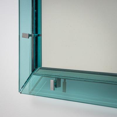 Max Ingrand Light Blue Wall Mirror by Max Ingrand for Fontana Arte Italy 1950s