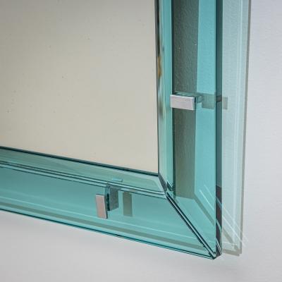 Max Ingrand Light Blue Wall Mirror by Max Ingrand for Fontana Arte Italy 1950s