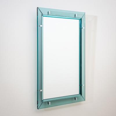 Max Ingrand Light Blue Wall Mirror by Max Ingrand for Fontana Arte Italy 1950s