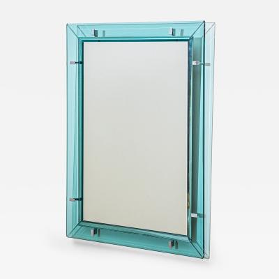 Max Ingrand Light Blue Wall Mirror by Max Ingrand for Fontana Arte Italy 1950s