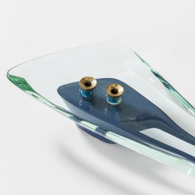 Max Ingrand Max Ingrand Candlestick in Crystal and Brass for Fontana Arte 50s