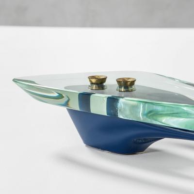 Max Ingrand Max Ingrand Candlestick in Crystal and Brass for Fontana Arte 50s