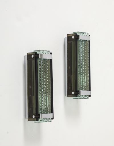 Max Ingrand Max Ingrand Chiseled Glass Sconces