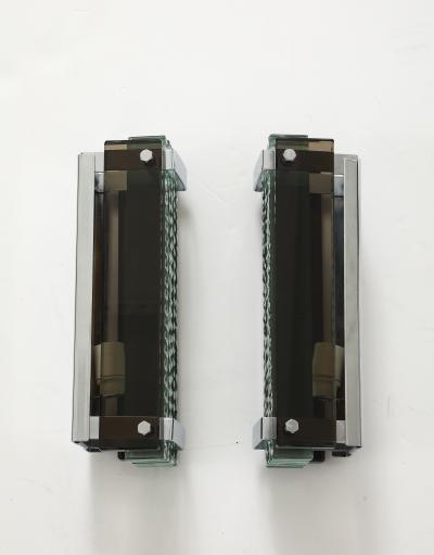 Max Ingrand Max Ingrand Chiseled Glass Sconces