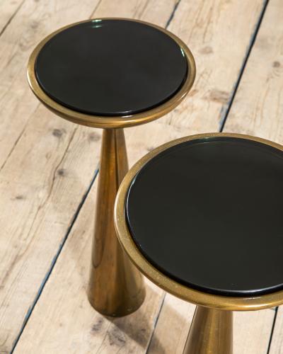 Max Ingrand Max Ingrand Pedestal Tables for Fontana Arte Brass Glass 1957