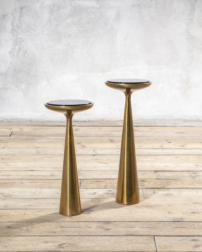 Max Ingrand Max Ingrand Pedestal Tables for Fontana Arte Brass Glass 1957