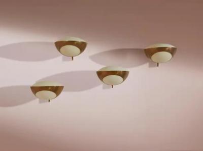 Max Ingrand Max Ingrand brass and glass wall lights Model 1963 by Fontana Arte Italy 1960s