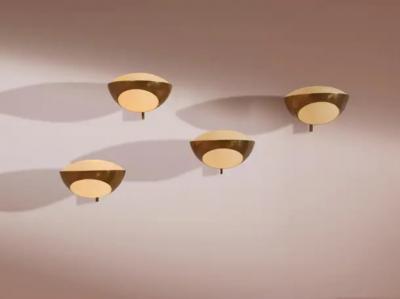 Max Ingrand Max Ingrand brass and glass wall lights Model 1963 by Fontana Arte Italy 1960s