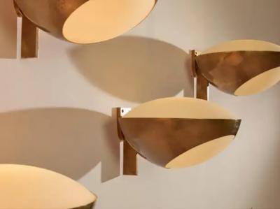 Max Ingrand Max Ingrand brass and glass wall lights Model 1963 by Fontana Arte Italy 1960s