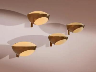 Max Ingrand Max Ingrand brass and glass wall lights Model 1963 by Fontana Arte Italy 1960s