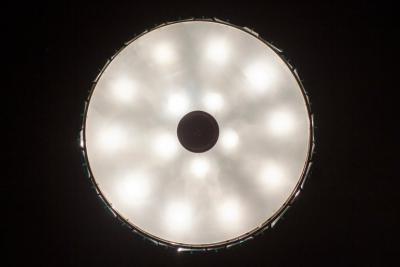 Max Ingrand Max Ingrand for Fontana Arte Attributed Round Crystal Chandelier 1940