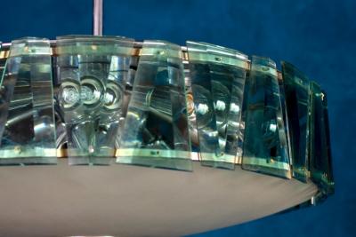 Max Ingrand Max Ingrand for Fontana Arte Attributed Round Crystal Chandelier 1940
