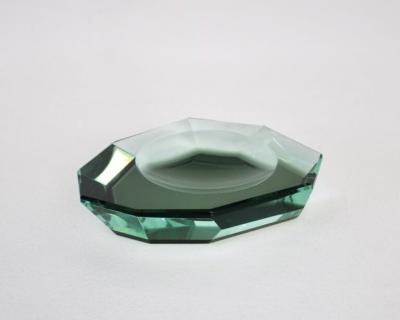 Max Ingrand Max Ingrand for Fontana Arte Faceted Italian Glass Dish Vide Poche