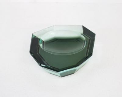 Max Ingrand Max Ingrand for Fontana Arte Faceted Italian Glass Dish Vide Poche