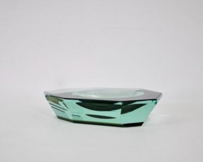 Max Ingrand Max Ingrand for Fontana Arte Faceted Italian Glass Dish Vide Poche