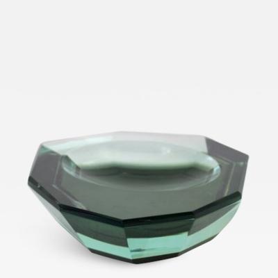 Max Ingrand Max Ingrand for Fontana Arte Faceted Italian Glass Dish Vide Poche