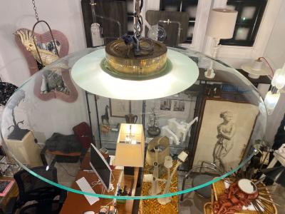Max Ingrand Max Ingrand for Fontana Arte Rare Domed Flush Mount Ceiling Light