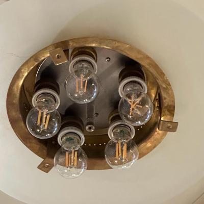 Max Ingrand Max Ingrand for Fontana Arte Rare Domed Flush Mount Ceiling Light