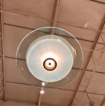 Max Ingrand Max Ingrand for Fontana Arte Rare Domed Flush Mount Ceiling Light