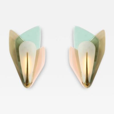 Max Ingrand Max Ingrand for Fontana Arte Rare Pair of Large Sconces