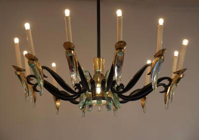 Max Ingrand Max Ingrand for Fontana Arte Rare chandelier c1950
