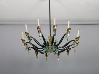 Max Ingrand Max Ingrand for Fontana Arte Rare chandelier c1950