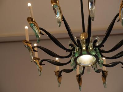 Max Ingrand Max Ingrand for Fontana Arte Rare chandelier c1950