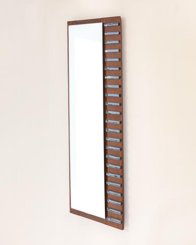 Max Ingrand Max Ingrand for Fontana Arte Wooden and Crystal Mirror