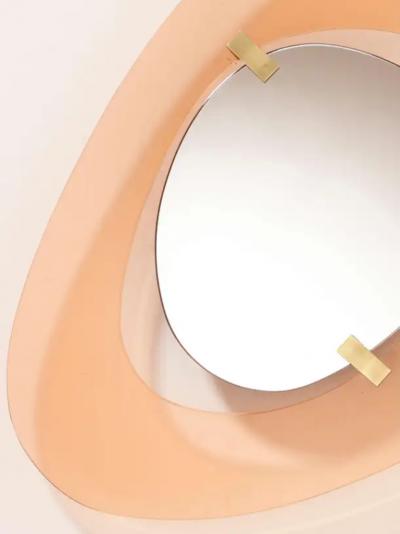 Max Ingrand Max Ingrand mirror with glass frame and brass mounts Fontana Arte Italy 1960s