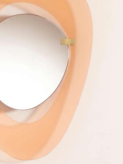Max Ingrand Max Ingrand mirror with glass frame and brass mounts Fontana Arte Italy 1960s