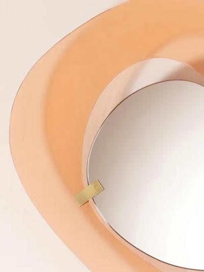 Max Ingrand Max Ingrand mirror with glass frame and brass mounts Fontana Arte Italy 1960s