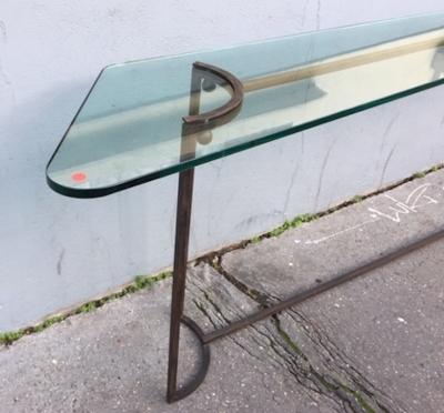 Max Ingrand Max ingrand attributed Longest fifties wrought iron and glass console